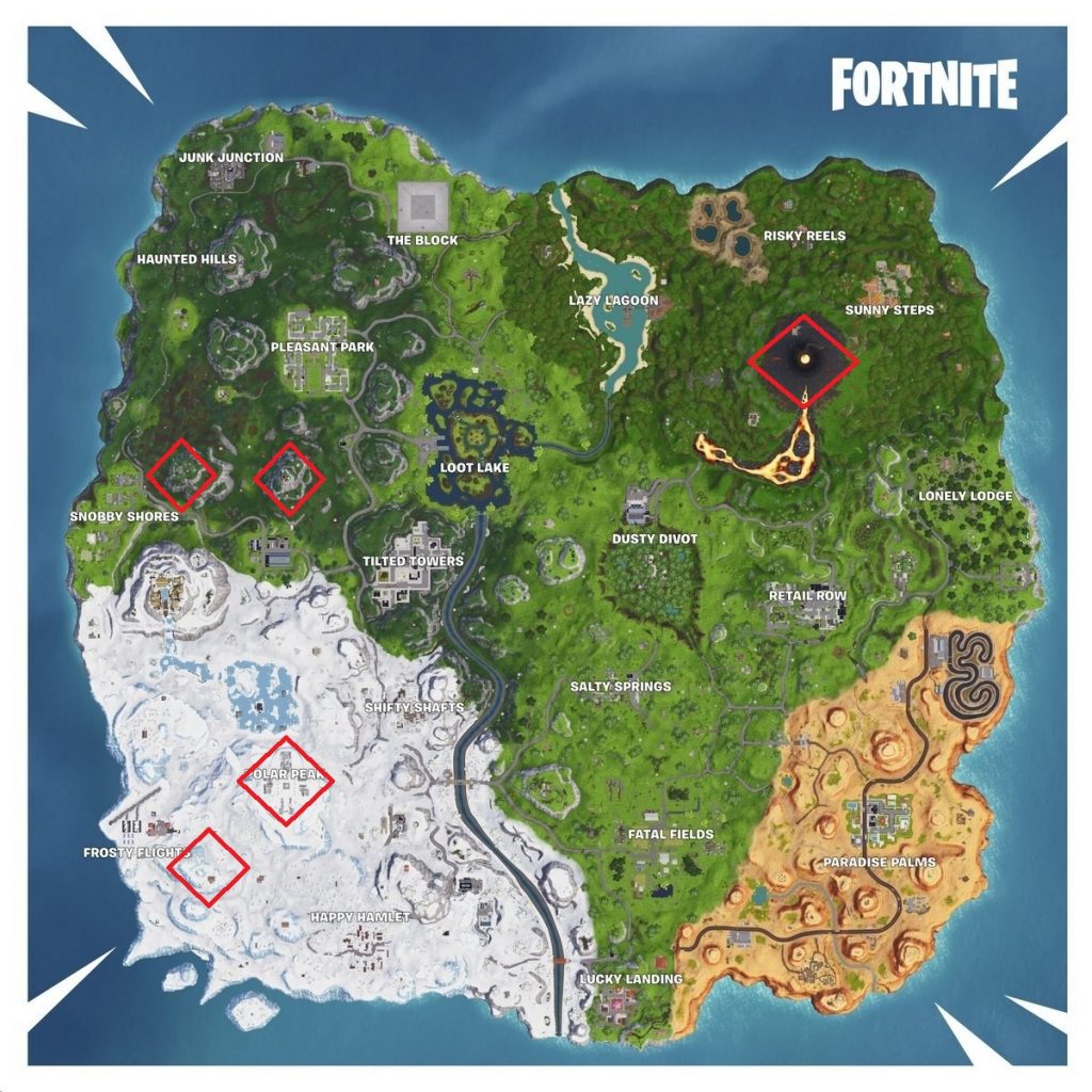 Fortnite 5 highest locations map in week 6 challenges
