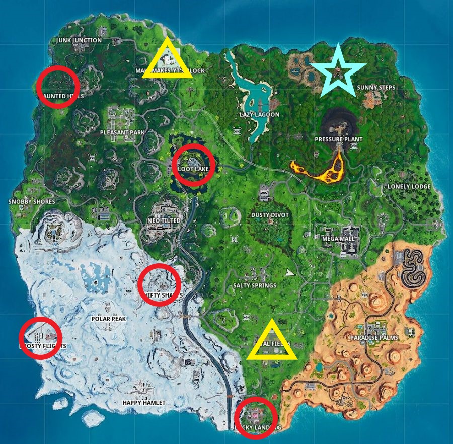 Fortnite Weekly Challenges Cheat Sheet season 9 week 6