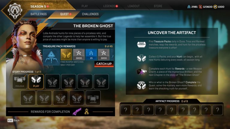 Apex Legends Season 5 menu